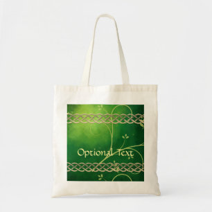 Celtic Green Knots & Leaves Tote Bag