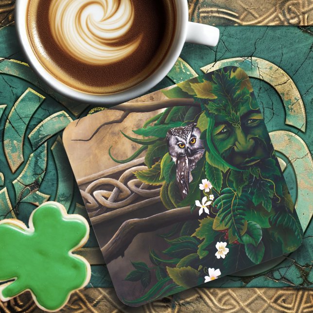 Celtic Green Man Owl Coaster (Creator Uploaded)