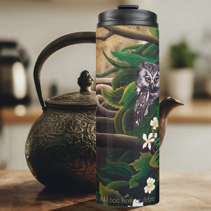 Celtic Green Man Owl Thermal Tumbler