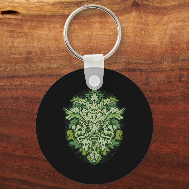Celtic Green Pagan Irish Scottish Mythology God Key Ring (Front)