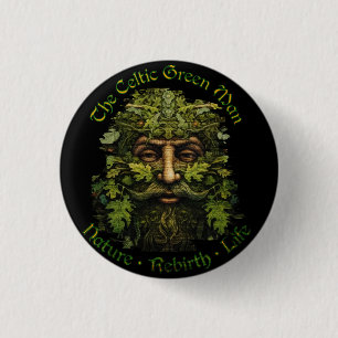Celtic GreenMan,ancientsymbol,gift-for her,  3 Cm Round Badge