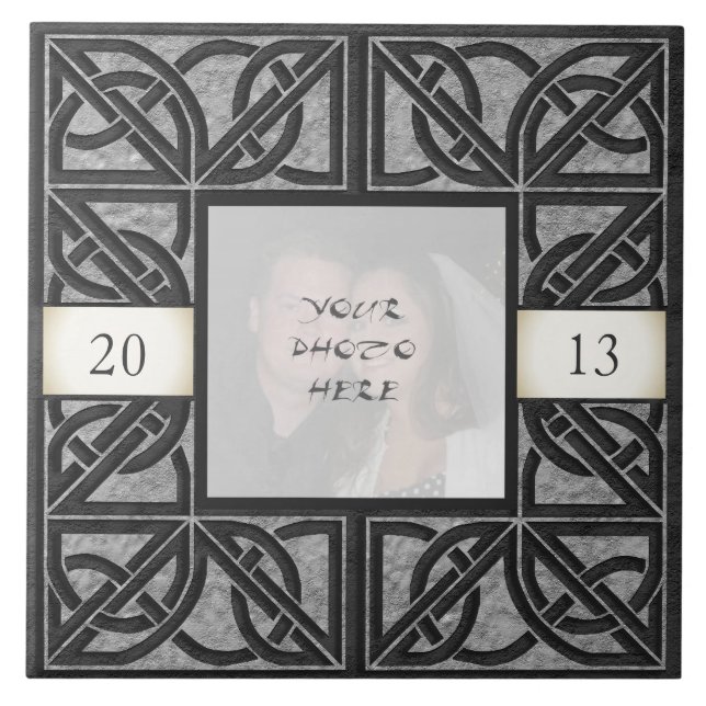 "Celtic Grey Stone" Photo Frame Tile (Front)