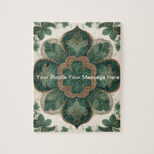 Celtic Harmony: Shamrock Mandala Jigsaw Puzzle