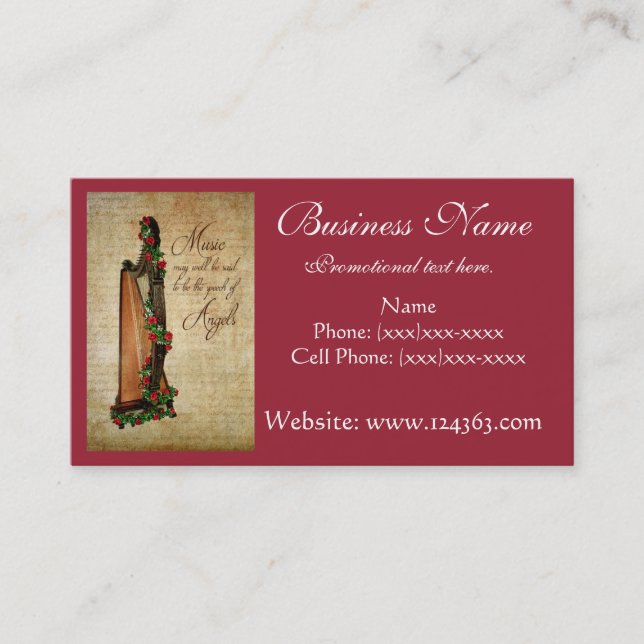 Celtic Harp Business Card (Front)