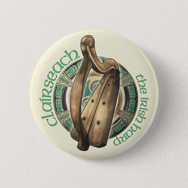Celtic Harp Button (Front)
