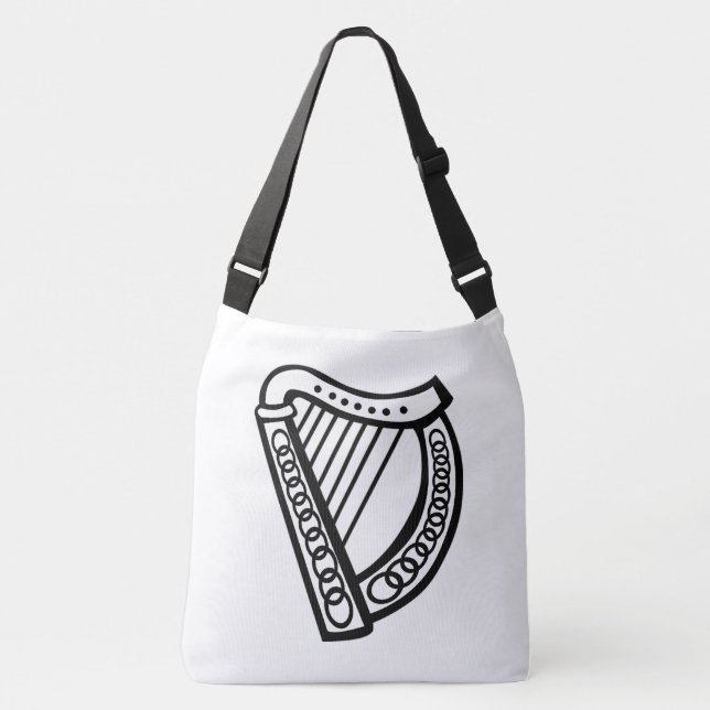 Celtic Harp Crossbody Tote Bag (Front)