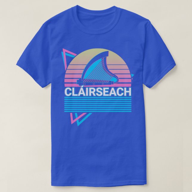 Celtic Harp Irish Clairseach Irish Mythology Retro T-Shirt (Design Front)