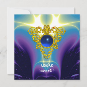 CELTIC HEART, bright blue,purple violet Invitation