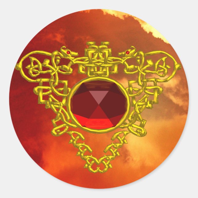 CELTIC HEART CLASSIC ROUND STICKER (Front)