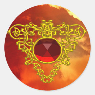 CELTIC HEART CLASSIC ROUND STICKER