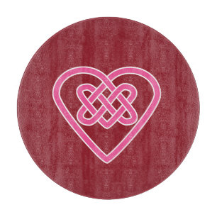 Celtic Heart Cutting Board (Red Background)