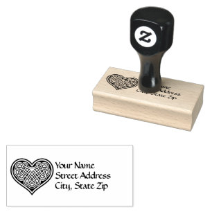 Celtic Heart Design  Address   Rubber Stamp