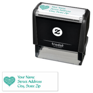 Celtic Heart Design  Address  Self-inking Stamp