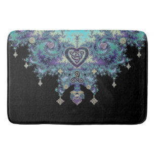 Celtic Heart Fractal Tapestry Bath Mat