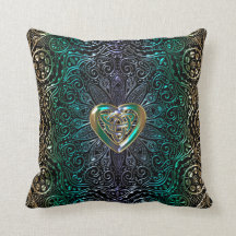 Celtic Heart Mandala In Green Gold