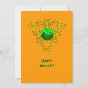 CELTIC HEART WITH SHAMROCK ST PATRICK'S DAY PARTY INVITATION