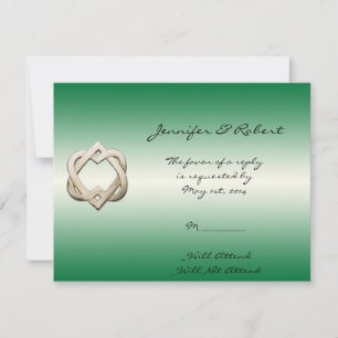 Celtic Hearts on Green Gradient Response Card