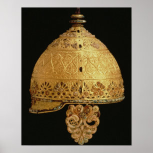 Celtic helmet found at Agris, Charante, 4th centur Poster