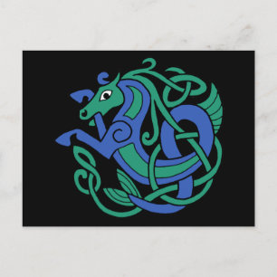 Celtic Hippocampus Sea-horse Postcard