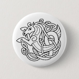 Celtic Horse 6 Cm Round Badge