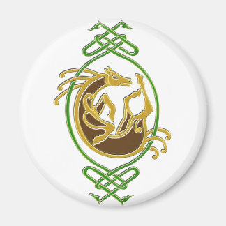 Celtic Horse Knotwork - Green & Gold Magnet