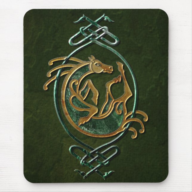 Celtic Horse Knotwork - Stone Mouse Mat (Front)