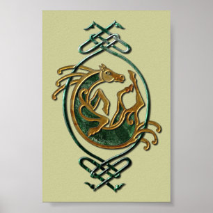 Celtic Horse Knotwork - Stone Poster