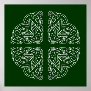 Celtic Hounds Mandala Design Poster