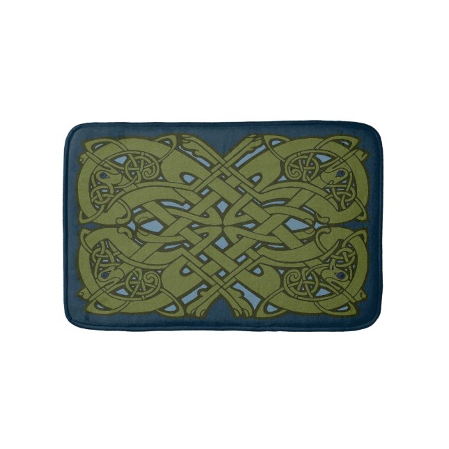 Celtic Hounds Zoomorphic Small Bath Mat (Front)