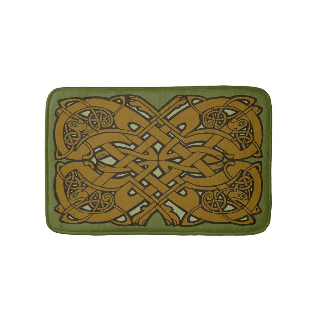 Celtic Hounds Zoomorphic Small Bath Mat (Front)