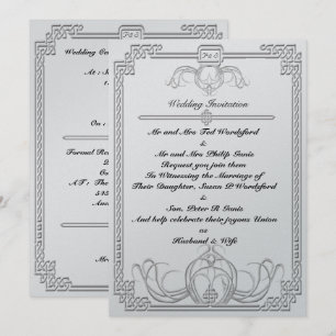 Celtic Ice Wolf Wedding Invitation