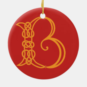 Celtic Initial B Ceramic Tree Decoration