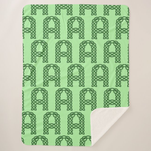 Celtic Initial Letter B Celtic Knot Sherpa Blanket (Front)