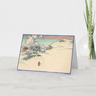 Celtic Irish Christmas Card Winter Rabbit