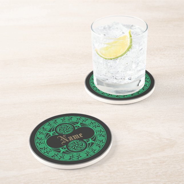 Celtic Irish Personalised Name Coaster (Side)