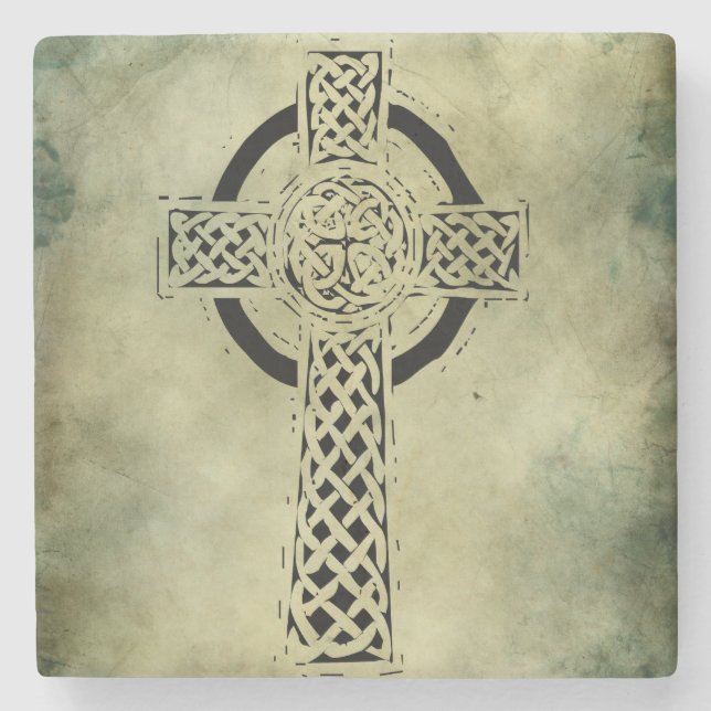 celtic irish sacred symbols stone coaster (Front)