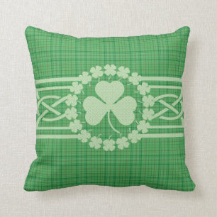 Celtic Irish Shamrock MoJo 12 X 12 Throw Pillow