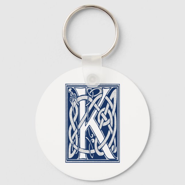 Celtic K Monogram Key Ring (Front)