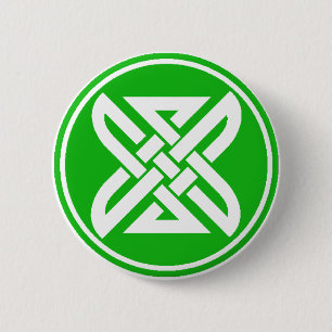 Celtic Knot 1 Green 6 Cm Round Badge