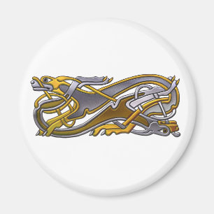 Celtic Knot 2 dogs – gold and silver Magnet