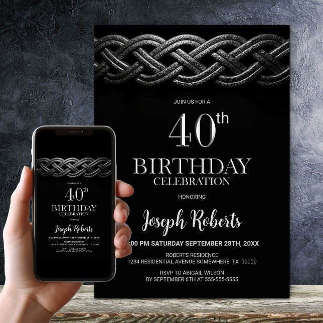 Celtic Knot 40th Birthday Party Invitation (Creator Uploaded)