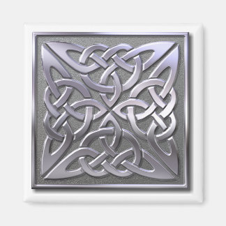 Celtic Knot 4 square-silver Magnet