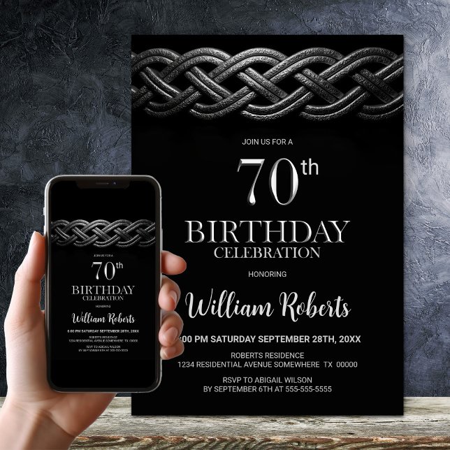 Celtic Knot 70th Birthday Party Invitation (Creator Uploaded)