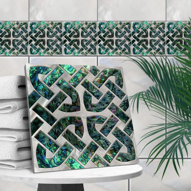 Celtic knot - Abalone Shell and pearl Tile (Creator Uploaded)