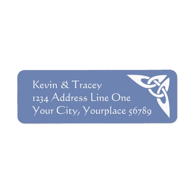 Celtic Knot Address Label - Cornflower (Front)