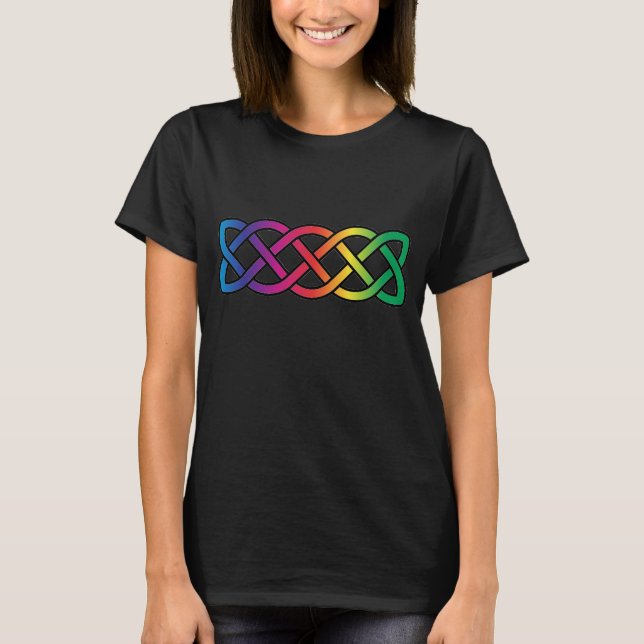 Celtic Knot Band Rainbow Lesbian Pride T-Shirt (Front)
