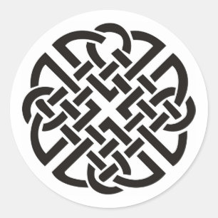 Celtic Knot Black and White Classic Round Sticker