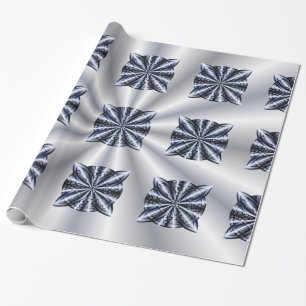 Celtic Knot Blue Metallic Wrapping Paper