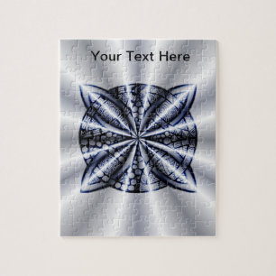 Celtic Knot Blue Tangled Doodle Design Jigsaw Puzzle