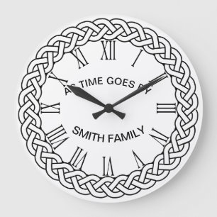 Celtic Knot Border with Roman Numerals Large Clock